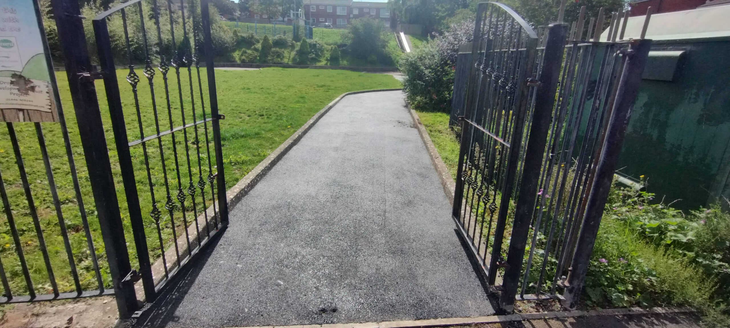 Belvedere Park new tarmac entrance