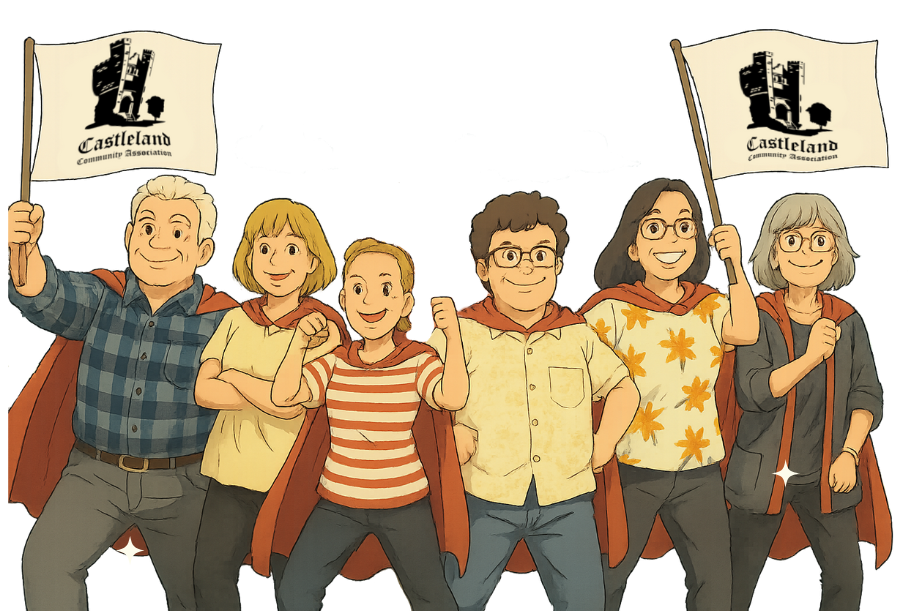 Picture of volunteers in ghibli style